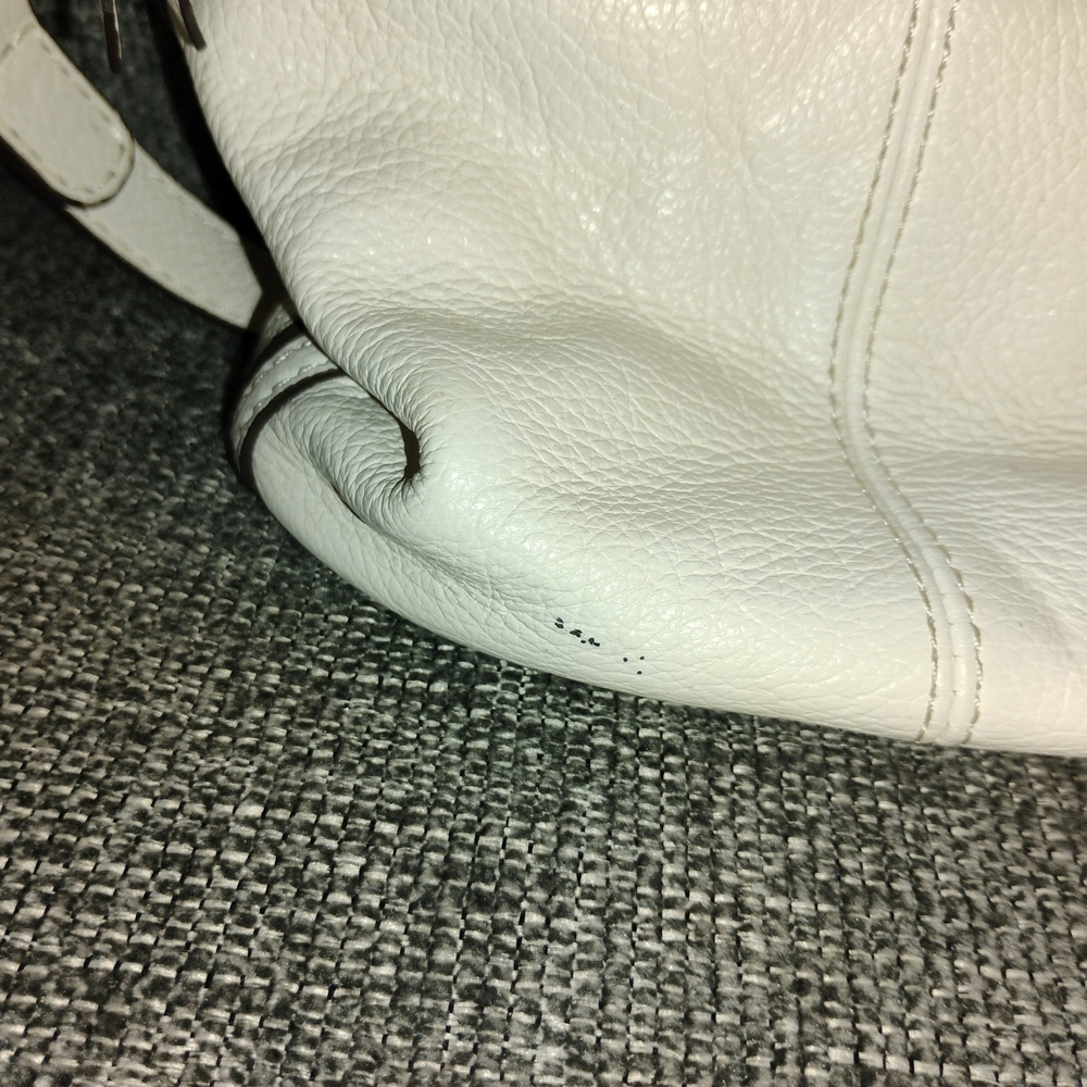 orYANY White Leather Shoulder Tote with Woven Detail - Picture 7 of 8